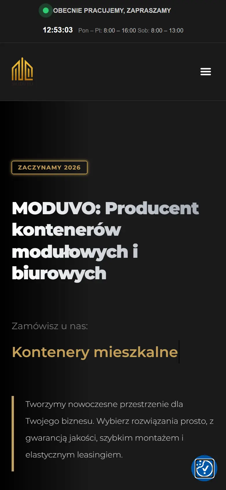 Strona główna moduvo.pl na telefonie.